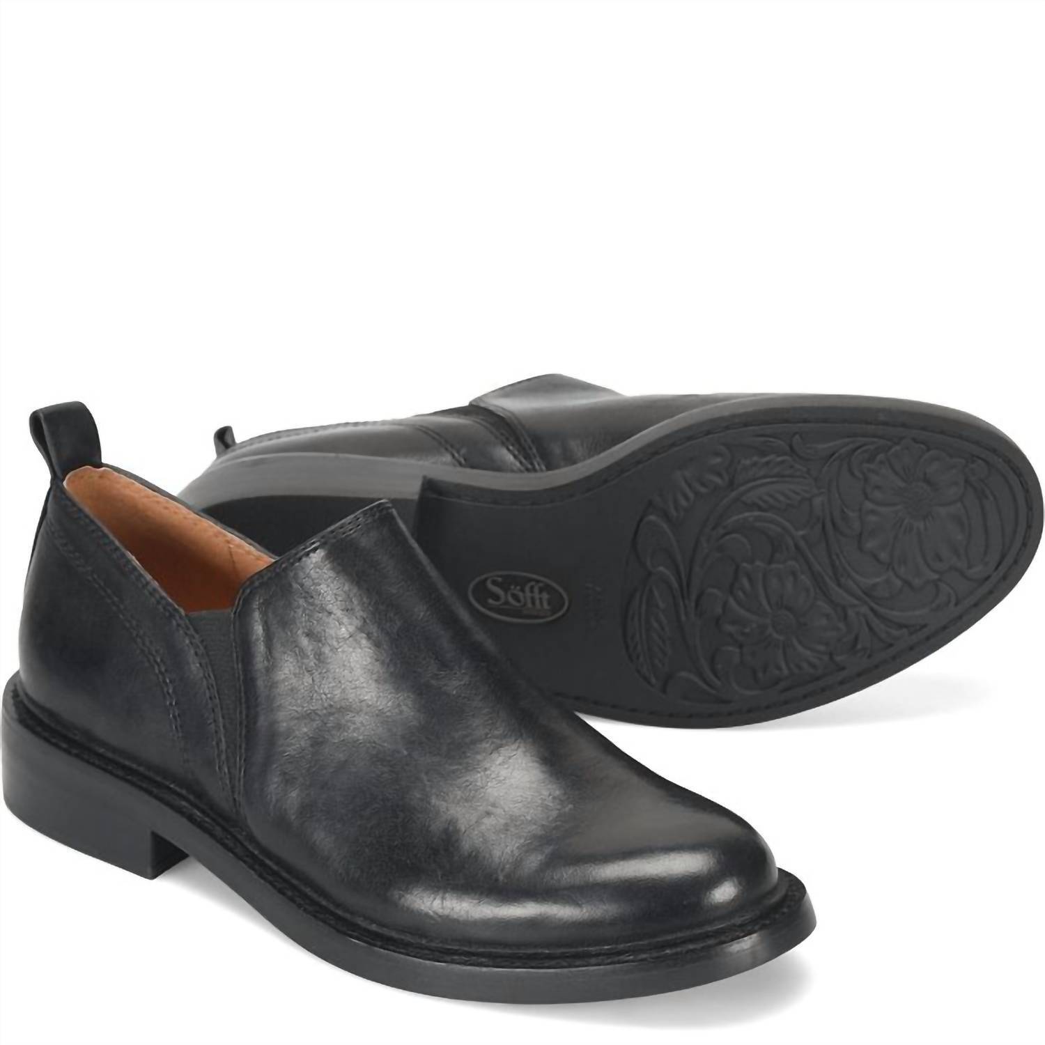 New Sofft Women's Naisbury Leather Slip-On In Black